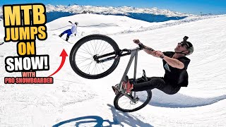 RIDING MTB SLOPESTYLE JUMPS MADE OF SNOW IS TO GOOD TO BE TRUE [upl. by Ellatsirhc]