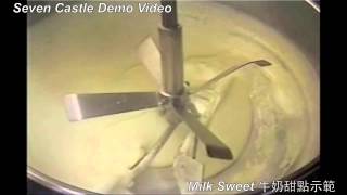 Seven Castle Food Processing Machine Cooking Mixer Milk Sweets Demo 七堡食品加工加熱攪拌機牛奶甜點 [upl. by Einre]