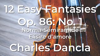 Charles Dancla 12 Easy Fantasies Op 86 No 1 NormaSemiramide  Elisire damore [upl. by Ahseyi533]