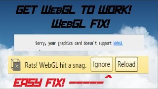 How To Fix WebGL  Enable WebGL  Error WebGL Hit A Snag  Graphics Not Support WebGL FIX [upl. by Leahcimed]