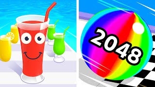 Juice Run vs Ball Run 2048☀️🌤️🌞🌝Walkthrough Max Gameplay QQ7744 [upl. by Bethina]