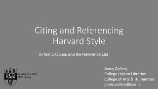 Citing and referencing using the Harvard Style [upl. by Siari302]