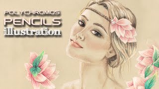 CLOSED How to use Polychromos by Faber Castell how to draw a Headpiece Xtmas Giveaway Set 1 [upl. by Fesoj31]