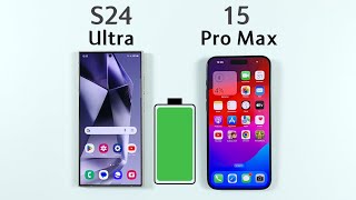 Samsung S24 Ultra vs iPhone 15 Pro Max Battery Drain Test [upl. by Vaules]