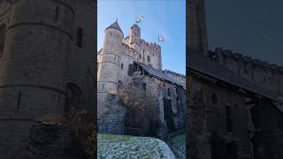 Gravensteen Castle at Christmas  Ghent Belgium [upl. by Elumas965]