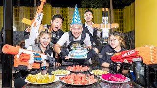 LTT Nerf War  SEAL X Warriors Nerf Guns Fight Crime Group Mr Cowboys Destroy The Birthday Party [upl. by Esdnil]