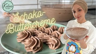 Schoko Buttercreme  Deutsche Buttercreme  fondanttauglich [upl. by Bohlen412]