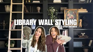 DIY IKEA BILLY BOOKCASE LIBRARY WALL Styling my BuiltIn Bookshelves with forthehome [upl. by Cherida299]