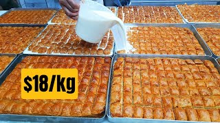 Insane Taste Turkish COLD BAKLAVA  How it is made  Super Street Food [upl. by Itirp]