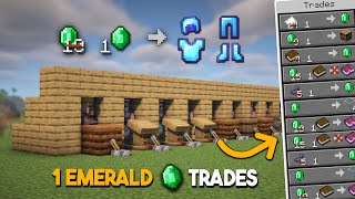 EASIEST Villager Trading Hall  ALL TRADES 1 EMERALD  Minecraft Java amp Bedrock [upl. by Celestyn724]