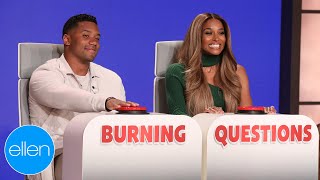 Russell Wilson amp Ciara Play Burning Questions [upl. by Talanta]