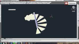 Escalier Hélicoïdal  Colimaçon Partie 2 Tutoriel Autocad 3D [upl. by Garlan522]