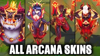 All New Arcana Skins Spotlight  Lucian Camille Xerath Tahm Kench League of Legends [upl. by Aicele399]