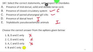 NEET 2023 Q187 Chordates characterisitc features  ventral heart coelomate closed circulatory [upl. by Yelnoc]