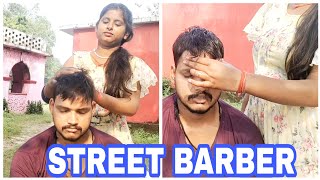 STREET BARBER Head Massage 🥢 Relax Mind [upl. by Anoet]