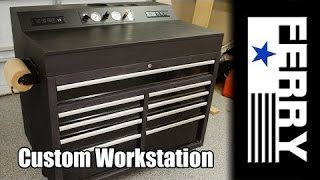 Ⓕ Custom Workstation  Tool Cart ep4 WITH Built In Air Compressor  assembly cabinet [upl. by Rehpinnej357]