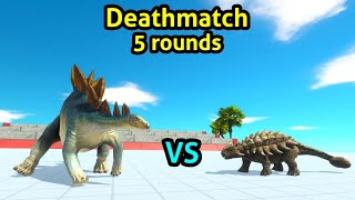 ankylosaurus vs stegosaurus 5 rounds no cut animal revolt battle simulator [upl. by Nilerual136]