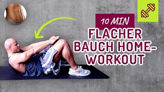 Flacher Bauch Workout für Zuhause  10 Minuten 10 Übungen Coach Cecil [upl. by Ahsem658]