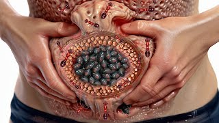 Deep Cleaning Animation  ASMR Removing Ticks Maggots Insects from a Womens Belly [upl. by Ilagam37]