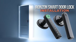 IRONZON Fingerprint Door Lock Door Knob with Keypad Keyless Entry Door Lock with Handle [upl. by Hplodnar]