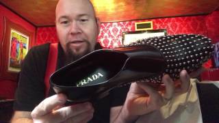 Unboxing  PRADA Mens Shoes  Studded Black Leather [upl. by Maro]