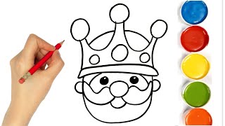 How to draw Old King Colouring for Kids amp Toddlers Draw Paint and Learn  Toto Art [upl. by Conlin976]