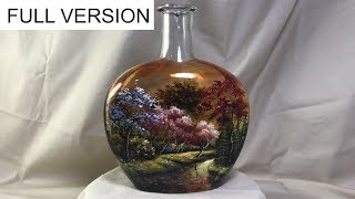 Full version  DIY Painted Wine Bottles using Vitrail Pebeo [upl. by Yojenitsirk]