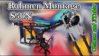 Simson S51 S50 Rahmen und Telegabel zusammenbauen Montage [upl. by Faustus]