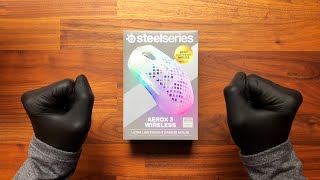 SteelSeries Aerox 3 Wireless Ghost Edition Unboxing  ASMR [upl. by Bock]