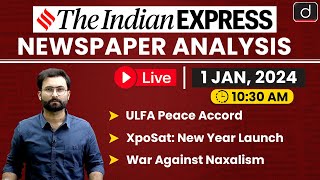 Newspaper Analysis  The Indian Express  01 Jan 2024  Drishti IAS English [upl. by Aleihs]