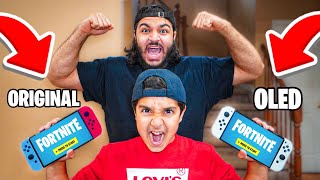 ORIGINAL SWITCH VS OLED SWITCH Fortnite 1v1 With Little Brother NINTENDO SWITCH [upl. by Adiana]