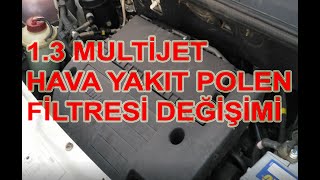 Fiat Doblo 13 Multijet Mazot Filtresi Hava Filtresi Polen Filtresi Değişim İşlemi [upl. by Retseh]