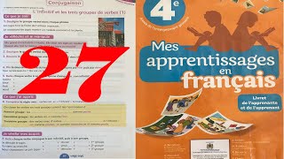 4AEPPage27ConjugaisonL’infinitif Les trois groupes des verbes Mes apprentissages en français [upl. by Schroth]