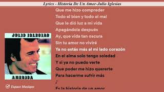 Lyrics Historia De Un Amor Julio Iglesias [upl. by Plank]