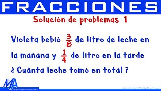 Solución de problemas con fracciones  Ejemplo 1 [upl. by Ahsets]