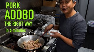 PORK ADOBO THE RIGHT WAY in 6 MINUTES [upl. by Ahser]