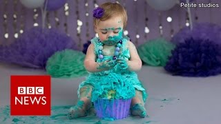 Cake smash Parents who spend £800 on their childs first birthday BBC News [upl. by Hayimas]