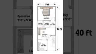 17 x 40 House Plan  17x40 House Design  17x40 Ghar ka Naksha  East houseplans housedesign [upl. by Damle]