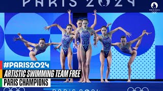 Artistic Swimming Team Free Routine  Paris Champions [upl. by Wichern]