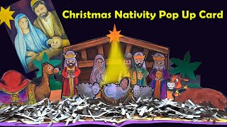 3D Christmas Pop Up Card Christmas Nativity Pop Up Card DIY Christmas Greeting Card [upl. by Calista]