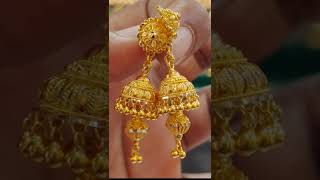 Latest Gold Jhumka DesignsDaily use jhumka designsgold earrings [upl. by Ellehcear]