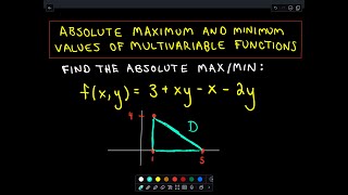 Absolute MaximumMinimum Values of Multivariable Functions  Part 1 of 2 [upl. by Ventre]