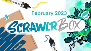 ScrawlrBox February 2023 UNBOXING  EmilyArts [upl. by Loss]