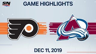 NHL Highlights  Flyers vs Avalanche – Dec 11 2019 [upl. by Ruthven634]