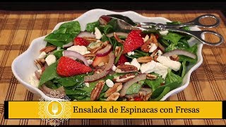 Ensalada de Espinacas con Fresas y Nuez  Dieta Mediterranea [upl. by Akena996]