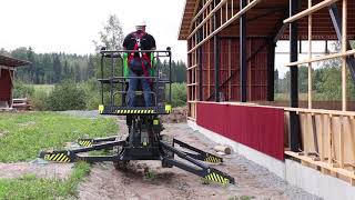 Operating the Leguan 190 spider lift on sloped ground [upl. by Ardnosal]