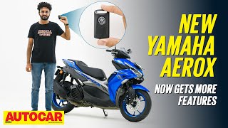 2024 Yamaha Aerox 155 Version S review  New features updates and price  First Ride Autocar India [upl. by Judas]