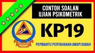 Contoh Soalan Ujian Psikometrik PEMBANTU PERTAHANAN AWAM KP19 SABAH APAM [upl. by Halik]