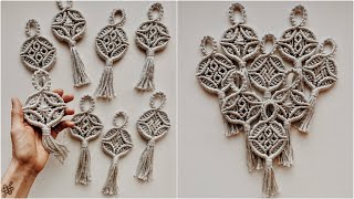 DIY Macrame Pendants Christmas Balls 🎄 4 patterns  Beginners friendly [upl. by Ardnoet]