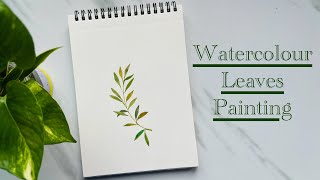 Leaves Watercolour doodle for meditation and stress relief  Step by step tutorial art diy craft [upl. by Trinl808]